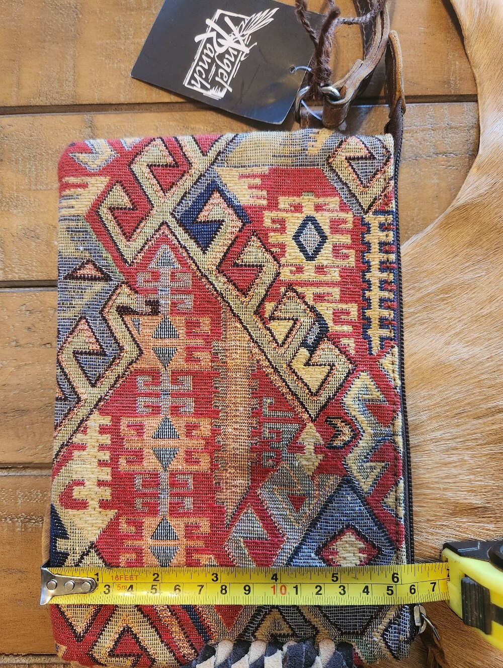 Angel Ranch Red Multi Woven Geometric Clutch - Picture 4 of 4